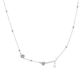 Edelstahlhalskette-Mini Stern mit Herzchen-Diamant - Fox by Ren